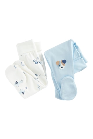 2 pantalons - Blanc et ciel