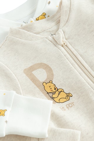 2 dors-bien Winnie l’Ourson Disney - Blanc et beige chiné