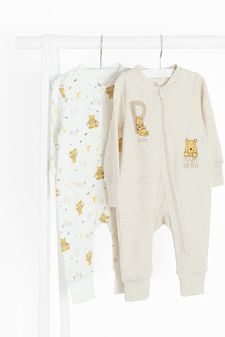 2 dors-bien Winnie l’Ourson Disney - Blanc et beige chiné