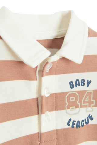Velours Polo-rompertje en Broek - Beige