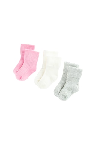 3 paar sokken - Roze en Wit