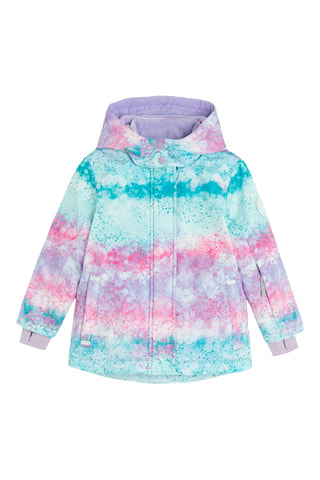 Veste à capuche - Turquoise et rose