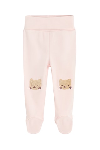 2 pantalons en coton biologique - Vert d’eau et rose