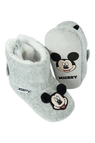 Chaussons fourrés Mickey Disney - Gris chiné