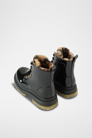 Bottines fourrées vernies - Noir