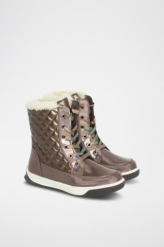 Bottines fourrées vernies - Marron
