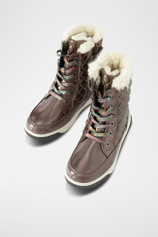 Bottines fourrées vernies - Marron