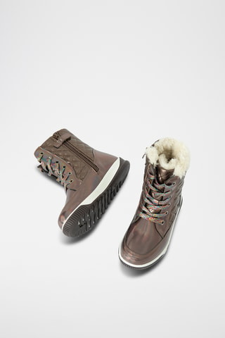 Bottines fourrées vernies - Marron
