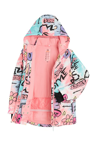 Veste de ski à capuche - Rose et ciel