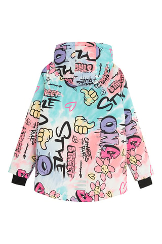 Veste de ski à capuche - Rose et ciel