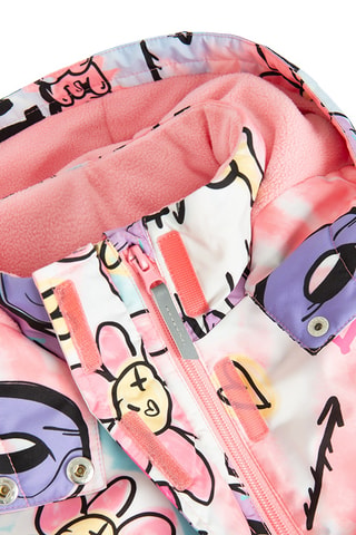 Veste de ski à capuche - Rose et ciel