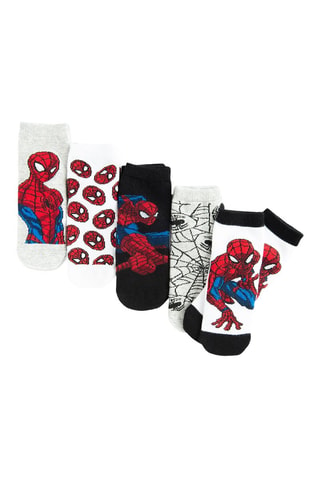 5 Paar Sokken Spider-Man Avengers Marvel - Gemêleerd Lichtgrijs en Zwart