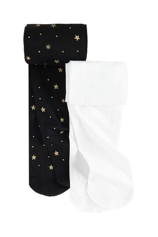 2 collants - Noir et blanc
