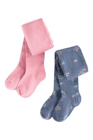 2 collants - Bleu et rose
