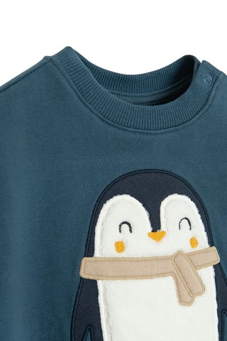 Body et pantalon - Bleu canard et gris foncé