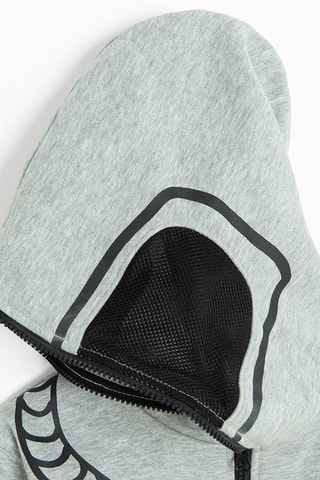 Sweat à capuche - Gris chiné et noir