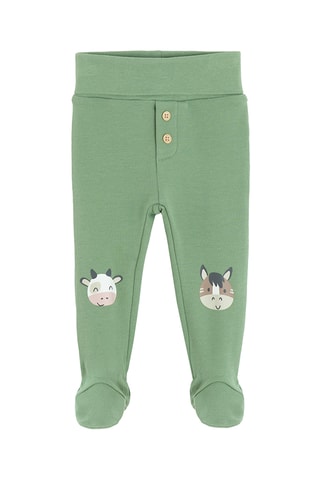 2 pantalons de pyjama - Beige et vert clair