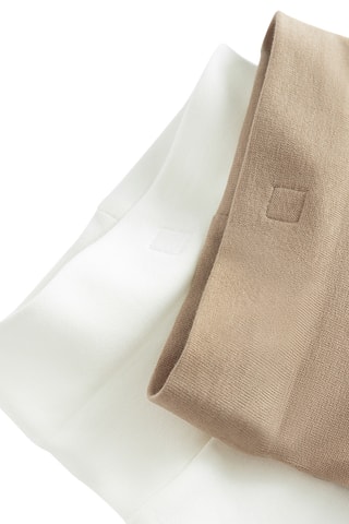 2 pantalons de pyjama - Beige et blanc