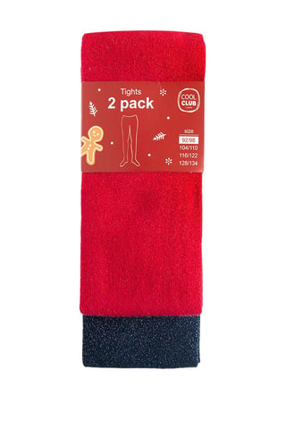 2 collants - Rouge et bleu marine