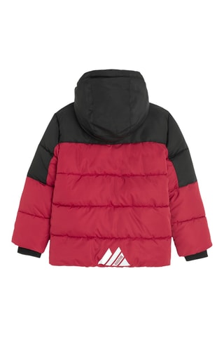 Doudoune à capuche - Noir et rouge