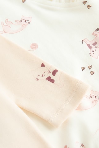 Body et grenouillère en coton biologique - Beige et écru
