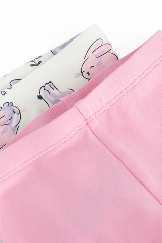 2 leggings - Rose et blanc
