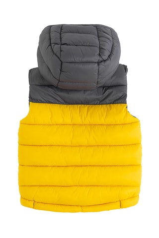 Doudoune sans manches à capuche et veste - Jaune et gris