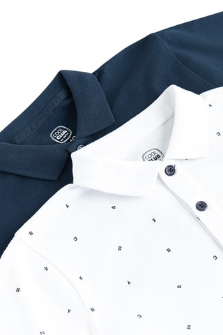 2 Polo’s - Wit en Marineblauw
