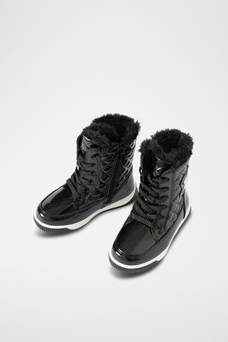 Bottines fourrées vernies - Noir
