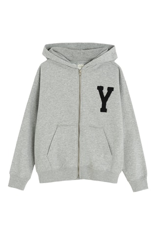 Sweater met Capuchon - Gemêleerd Grijs