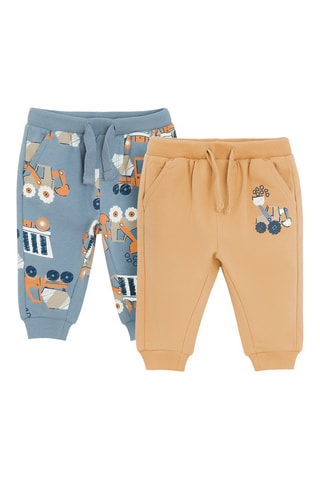 2 joggings - Ciel et marron clair