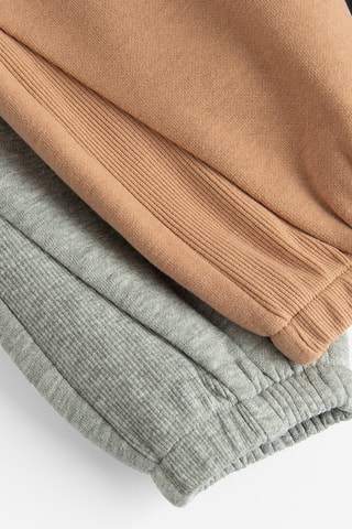 2 joggings - Gris clair chiné et camel
