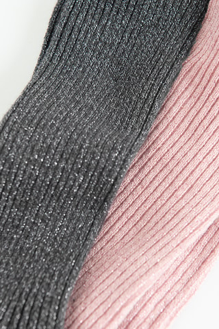 2 collants - Gris foncé et rose