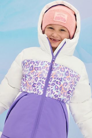 Doudoune à capuche - Violet et blanc