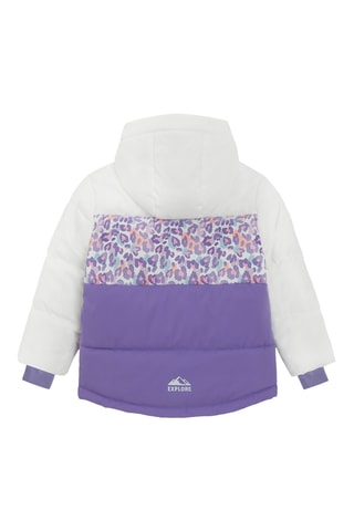 Doudoune à capuche - Violet et blanc