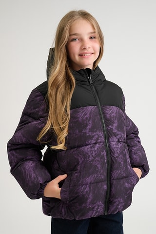 Doudoune à capuche tie and dye - Noir et violet