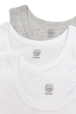 3 débardeurs en coton biologique - Gris et blanc