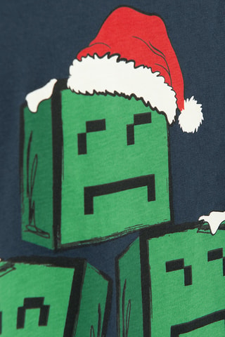 Pyjama Creeper Minecraft - Bleu marine et rouge