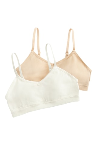 2 brassières - Blanc et beige