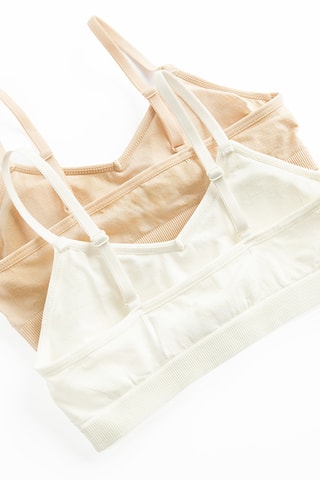 2 brassières - Blanc et beige
