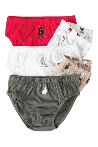 5 slips Les Moomins - Rouge et blanc