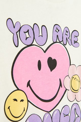Pyjama Smiley - Blanc et rose
