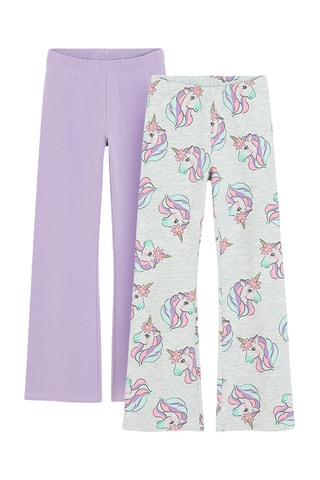 2 jeggings - Violet et gris