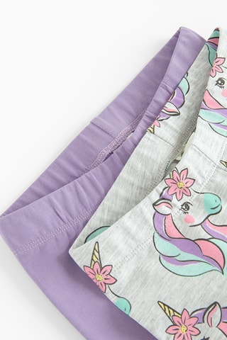 2 jeggings - Violet et gris