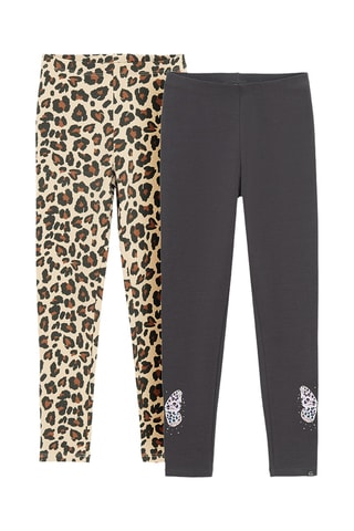 2 leggings - Jaune et anthracite