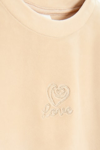 Sweat en velours - Beige