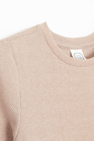 Robe bi-matière - Beige