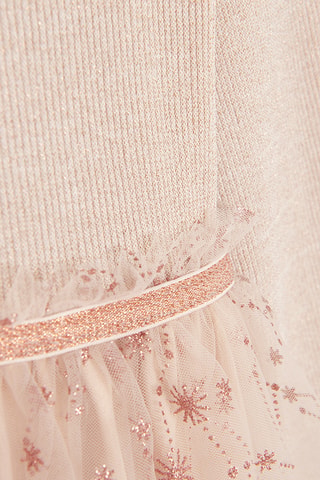 Robe bi-matière - Beige