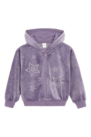 Sweat à capuche en velours - Violet