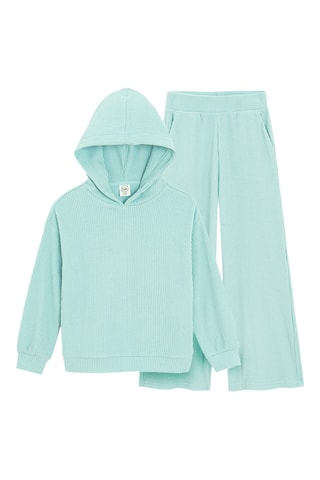 Sweat à capuche et pantalon - Turquoise